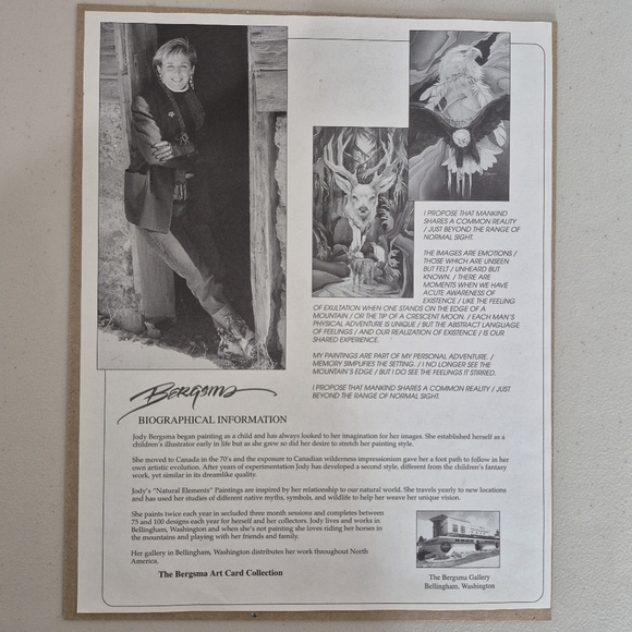 Jody Bergsma Gallery Art - 6 Vintage Signed and Matted Postcard Prints - Picture 4 of 14